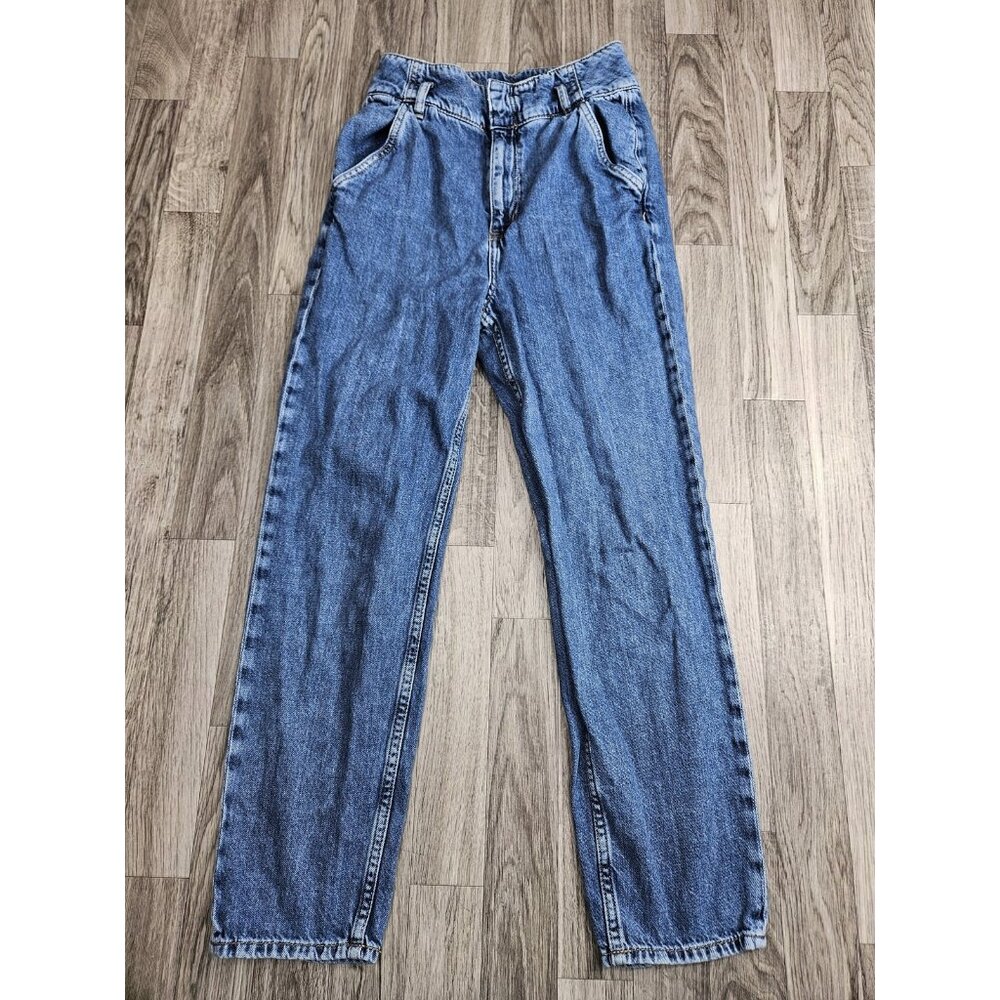 H&M Divided Jeans Womens 2 Blue High Rise Straight Pants Retro 90s Style